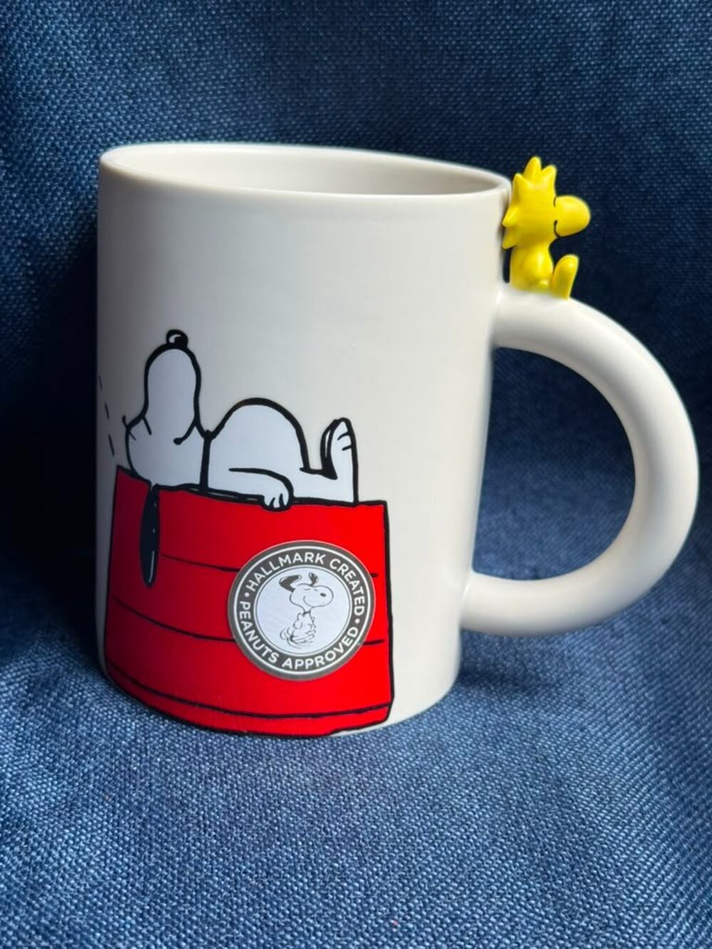 Hallmark Peanuts Snoopy Woodstock 3D Ceramic Mug Rare 16.5oz